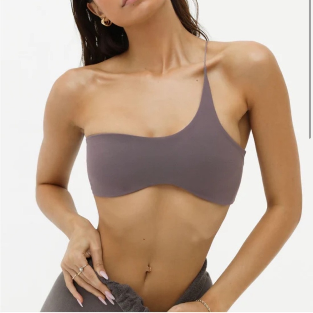Joah Brown single strap contour bra top - sueded mauve